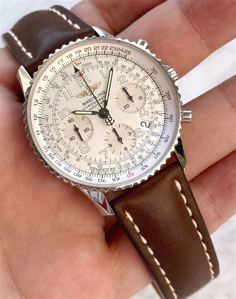 breitling navitimer white strap band|breitling navitimer band size.